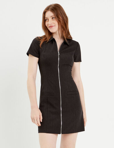 Robe évasée zippée gris femme