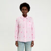 Chemise brod&eacute;e manches longues blanc femme
