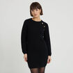 Robe pull d&eacute;tails de boutons noir femme