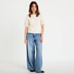 T-shirt col rond manches courtes ecru femme