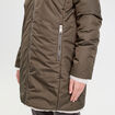 Parka r&eacute;versible &agrave; capuche vert kaki femme
