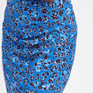 Jupe moulante drapée bleu femme