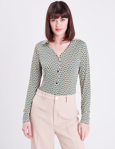 Blouse Charlotte - manches longues blanc femme