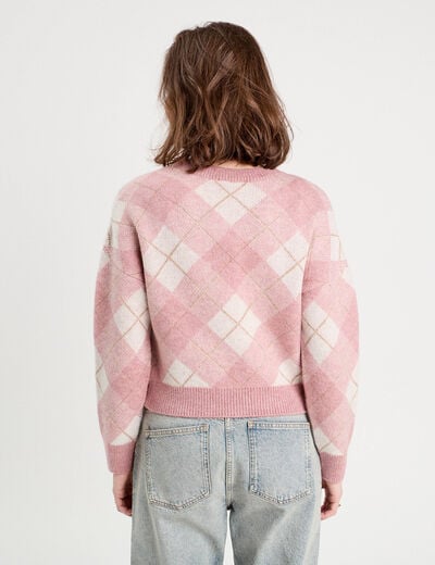Pull manches longues rose poudrée femme