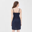 Robe évasée avec bretelles bleu marine femme