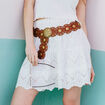 Jupe courte broderie anglaise blanc femme