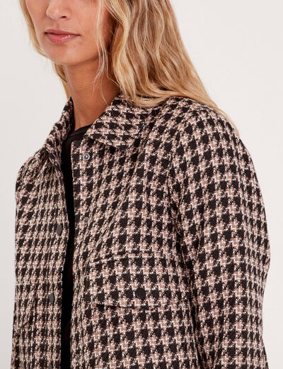 Veste droite courte noir femme