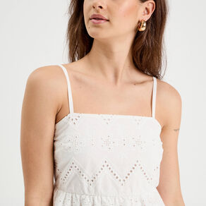 robe evasee broderie anglaise blanc femme Robe évasée broderie anglaise blanc femme