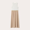 Robe longue effet 2-en1 sable femme