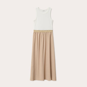 Robe longue effet 2-en1 sable femme