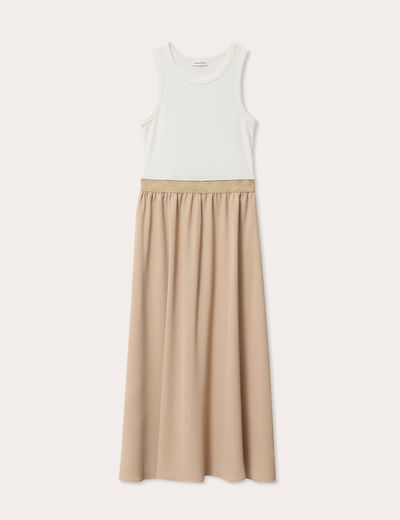 Robe longue effet 2-en1 sable femme