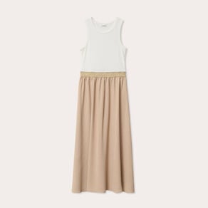 robe longue effet 2 en1 sable femme Robe longue effet 2-en1 sable femme