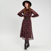 Robe longue évasée noir femme
