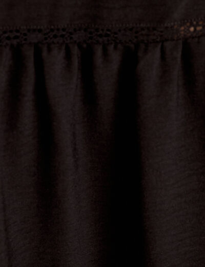 Jupe longue évasée noir femme