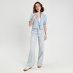 Veste blazer manches courtes bleu clair femme