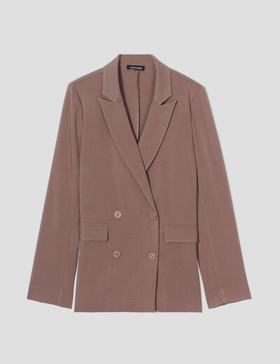 Veste esprit blazer droite taupe femme