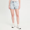 Short mom en jean bleu gris femme