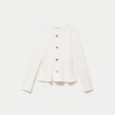 Top p&eacute;plum ajust&eacute; manches longues ecru femme