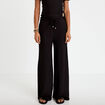 Pantalon large taille standard noir femme