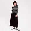 Robe longue effet 2-en-1 col bardot blanc femme