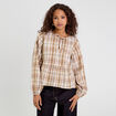 Blouse manches longues camel femme