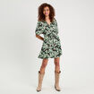 Robe chemise évasée fluide vert femme