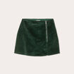 Jupe-short moulante velours vert foncé femme