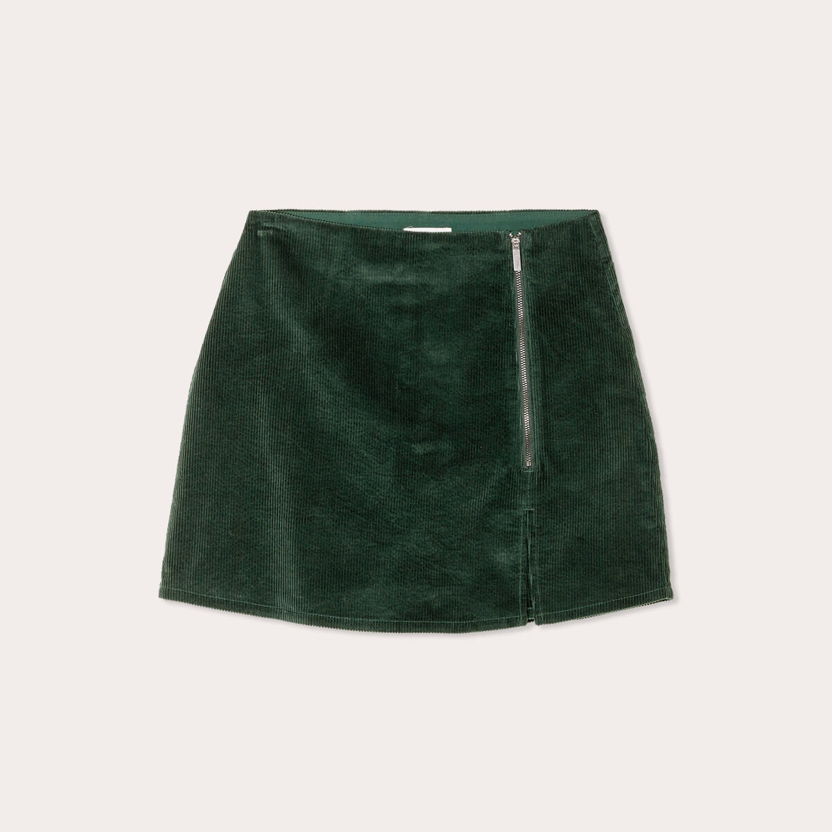 Jupe-short moulante velours vert foncé femme