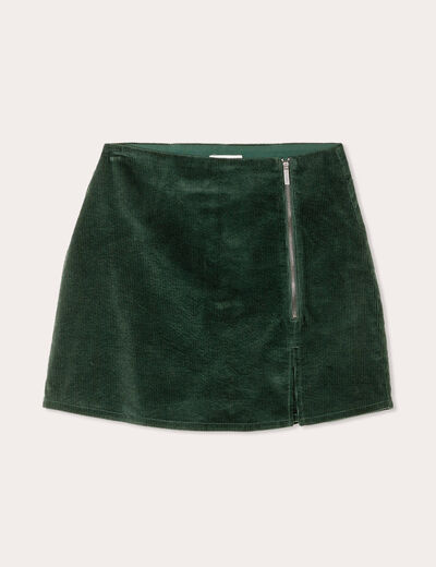 Jupe-short moulante velours vert foncé femme