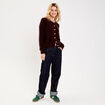 Gilet manches longues marron fonc&eacute; femme