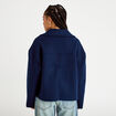 Caban court oversize col tailleur bleu marine femme