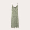 Robe longue ajustée vert kaki femme