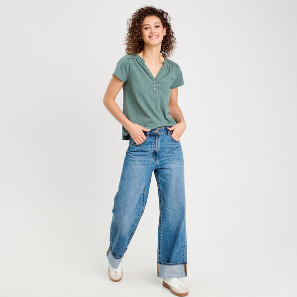 t shirt manches courtes vert fonce femme T-shirt manches courtes vert foncé femme