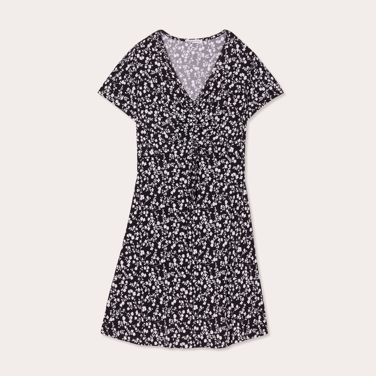 Robe évasée à coulisse noir femme