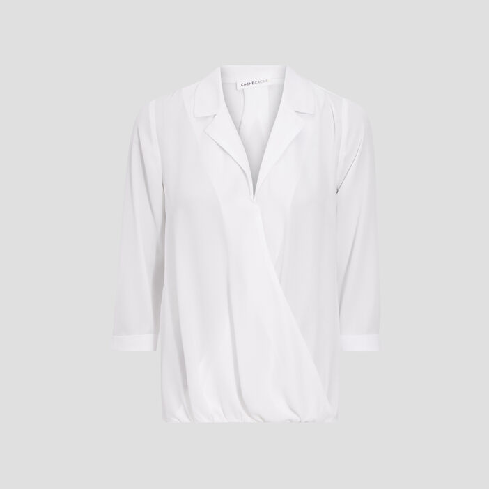 Blouse manches 3/4 ecru femme