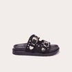 Sandales plates cloutées noir femme