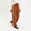 Pantalon large fluide orange fonc&eacute; femme