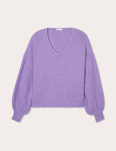 Pull manches longues mauve femme