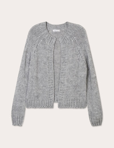 Gilet manches longues gris clair femme