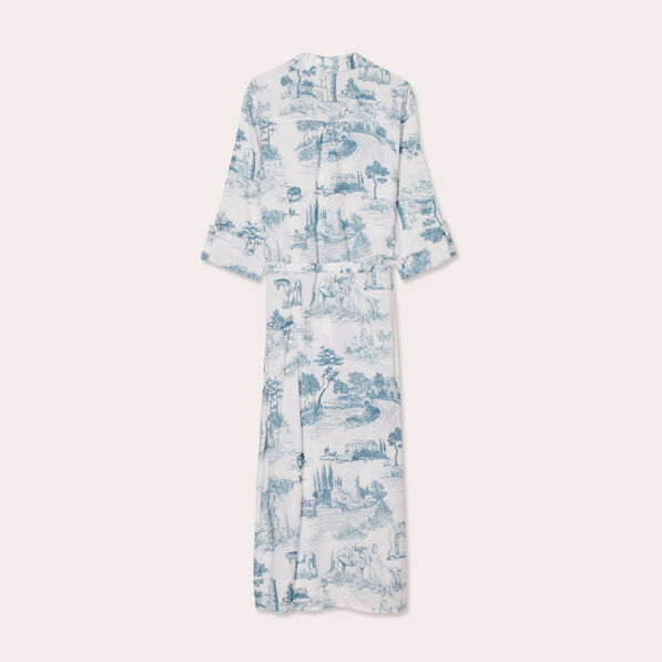 Robe chemise longue droite ecru femme