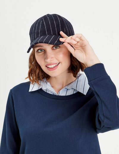 Casquette feutrine bleu marine femme