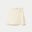 Jupe-short &eacute;vas&eacute;e en maille ecru femme