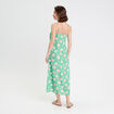 Robe évasée 3/4 col bénitier vert fluo femme