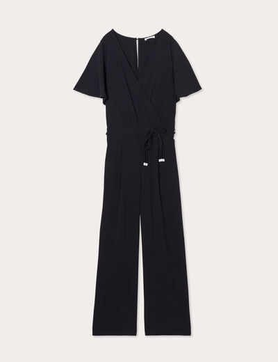 Combinaison pantalon fluide noir femme