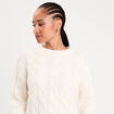 Pull 2-en-1 &agrave; capuche amovible ecru femme