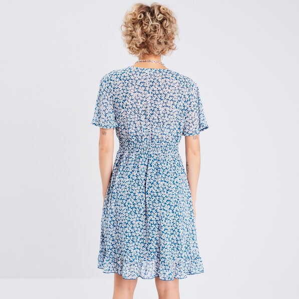 robe evasee manches courtes bleu marine femme Robe évasée manches courtes bleu marine femme