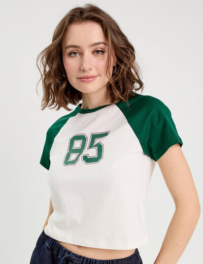 T-shirt manches courtes ecru femme