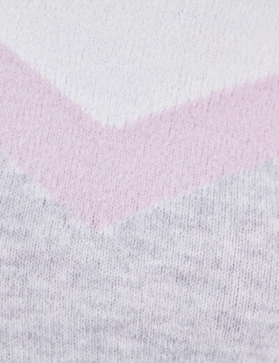 Pull épaules froncées gris clair femme