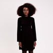 Robe manches longues col montant noir femme