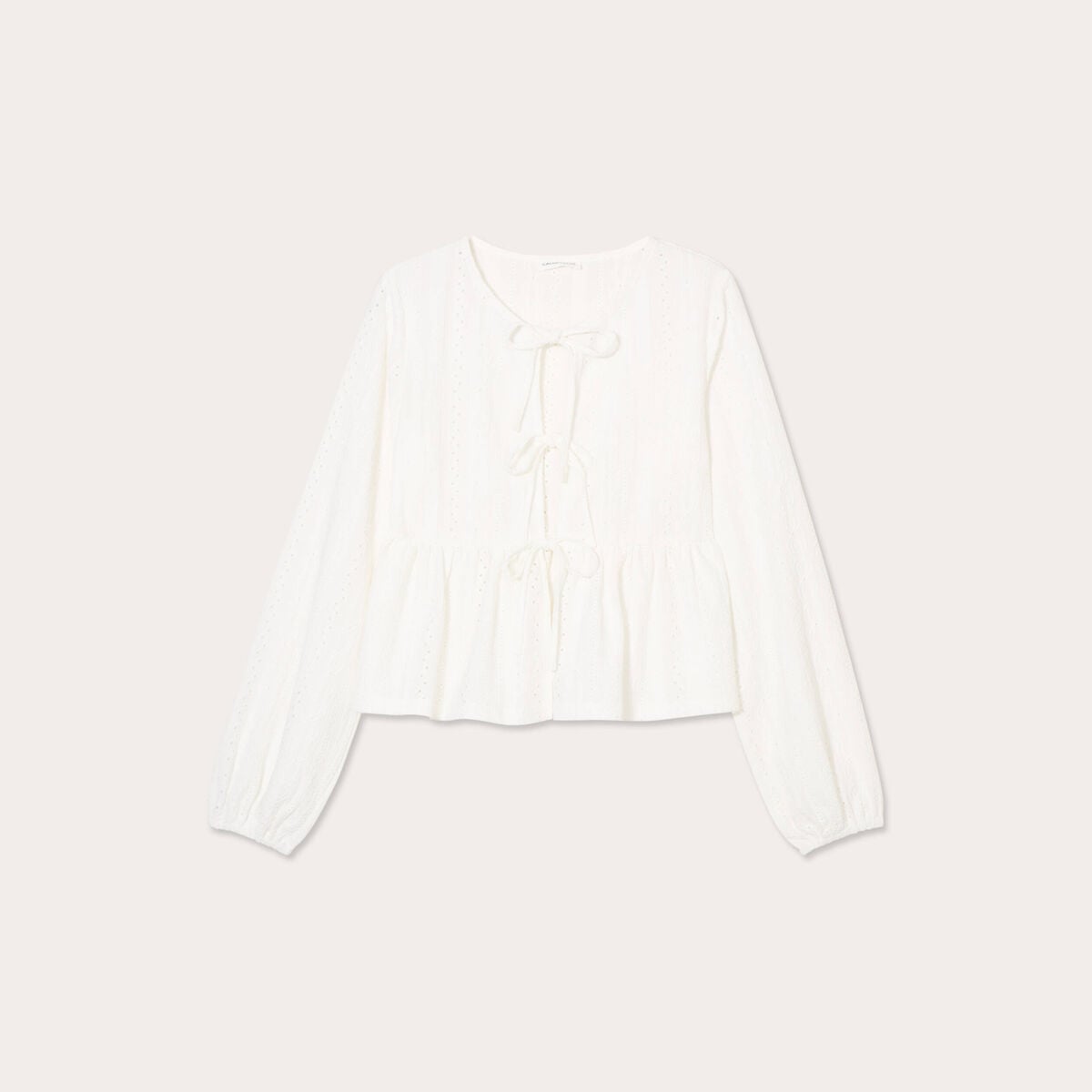 Blouse broderie anglaise ecru femme